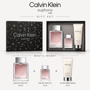 Calvin Klein Euphoria Men Gift Set 100ml EDT + 15ml EDT + 100ml After Shave Balm