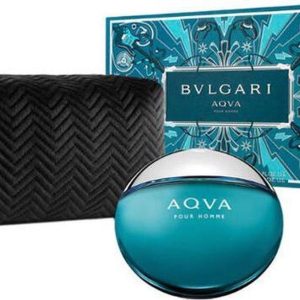 Bvlgari Aqva Pour Homme Gift Set 100ml EDT + 100ml After Shave Balm + Pouch