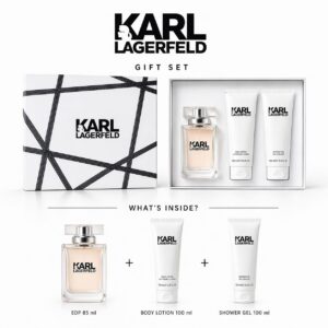 Karl Lagerfeld Eau de Parfum Gift Set (85ml + Body Lotion 100ml + Shower Gel 100ml) for Women